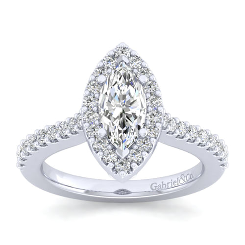 Platinum Marquise Halo Diamond Engagement Ring