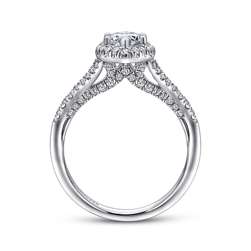 Platinum Marquise Halo Diamond Engagement Ring