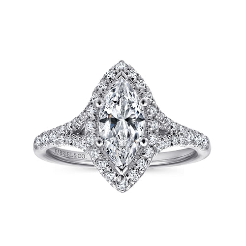 Platinum Marquise Halo Diamond Engagement Ring