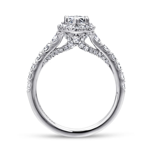 Platinum Marquise Halo Diamond Engagement Ring