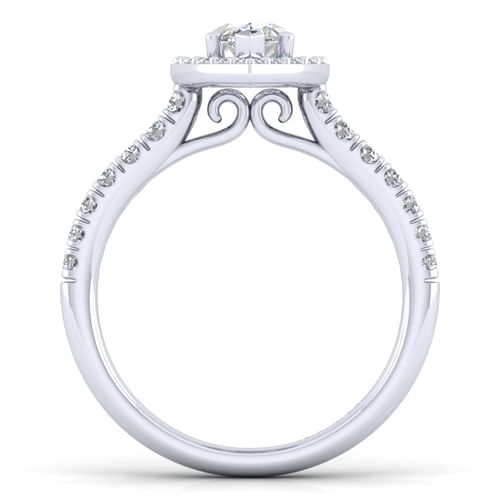 Platinum Marquise Halo Diamond Engagement Ring