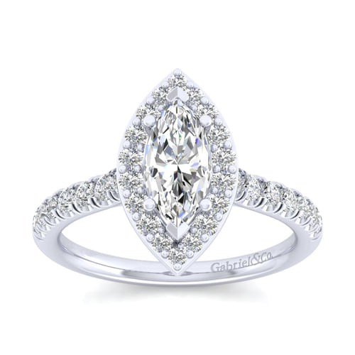 Platinum Marquise Halo Diamond Engagement Ring