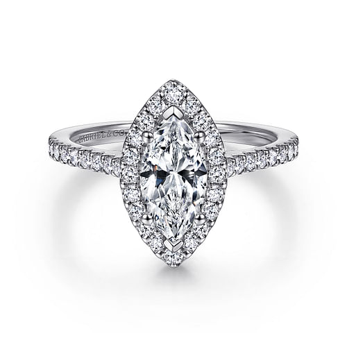 Platinum Marquise Halo Diamond Engagement Ring