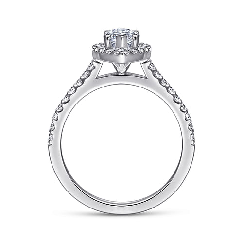 Platinum Marquise Halo Diamond Engagement Ring