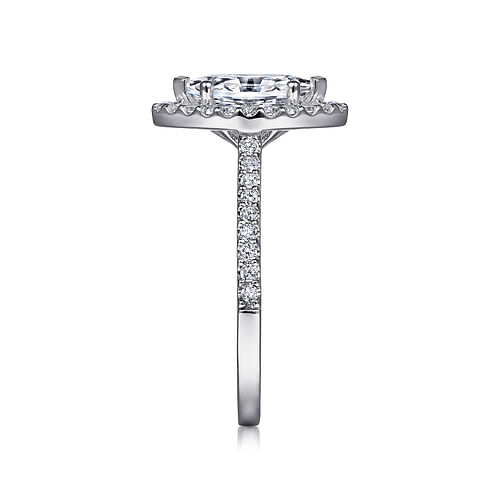 Platinum Marquise Halo Diamond Engagement Ring