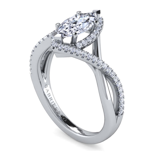 Platinum Marquise Halo Diamond Engagement Ring