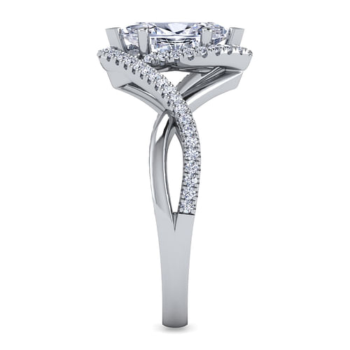 Platinum Marquise Halo Diamond Engagement Ring
