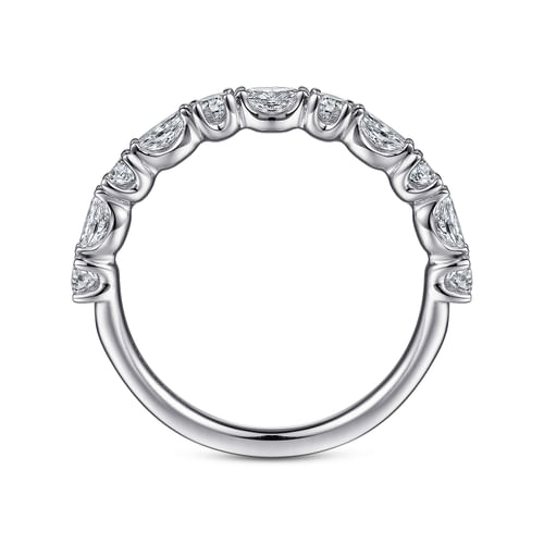 Platinum Marquise and Round Diamond Anniversary Band