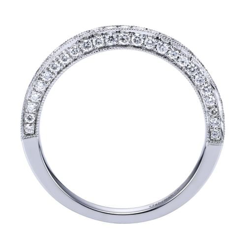Platinum Micro Pavé Diamond Wedding Band