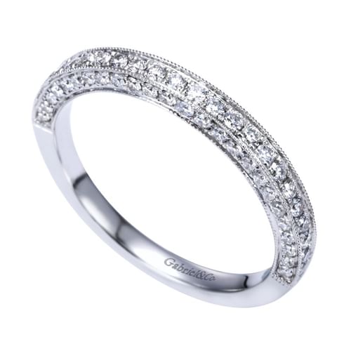 Platinum Micro Pavé Diamond Wedding Band