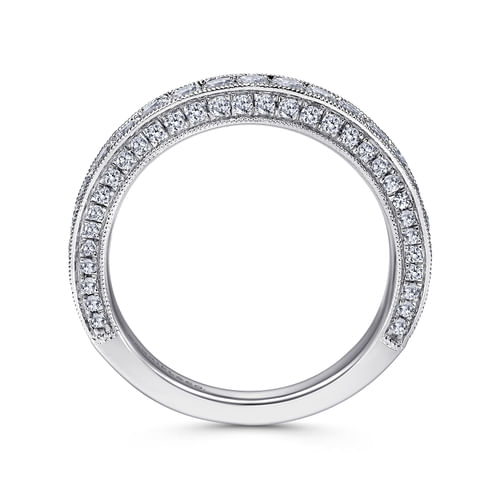 Platinum Micro Pavé Diamond Wedding Band