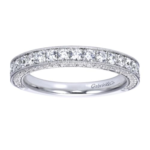 Platinum Micro Pavé Diamond Wedding Band