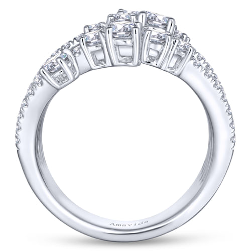 Platinum Multi Row Diamond Statement Ring
