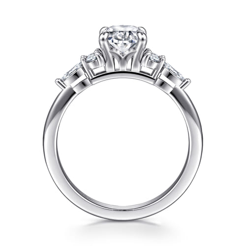 Platinum Oval Diamond Cluster Engagement Ring