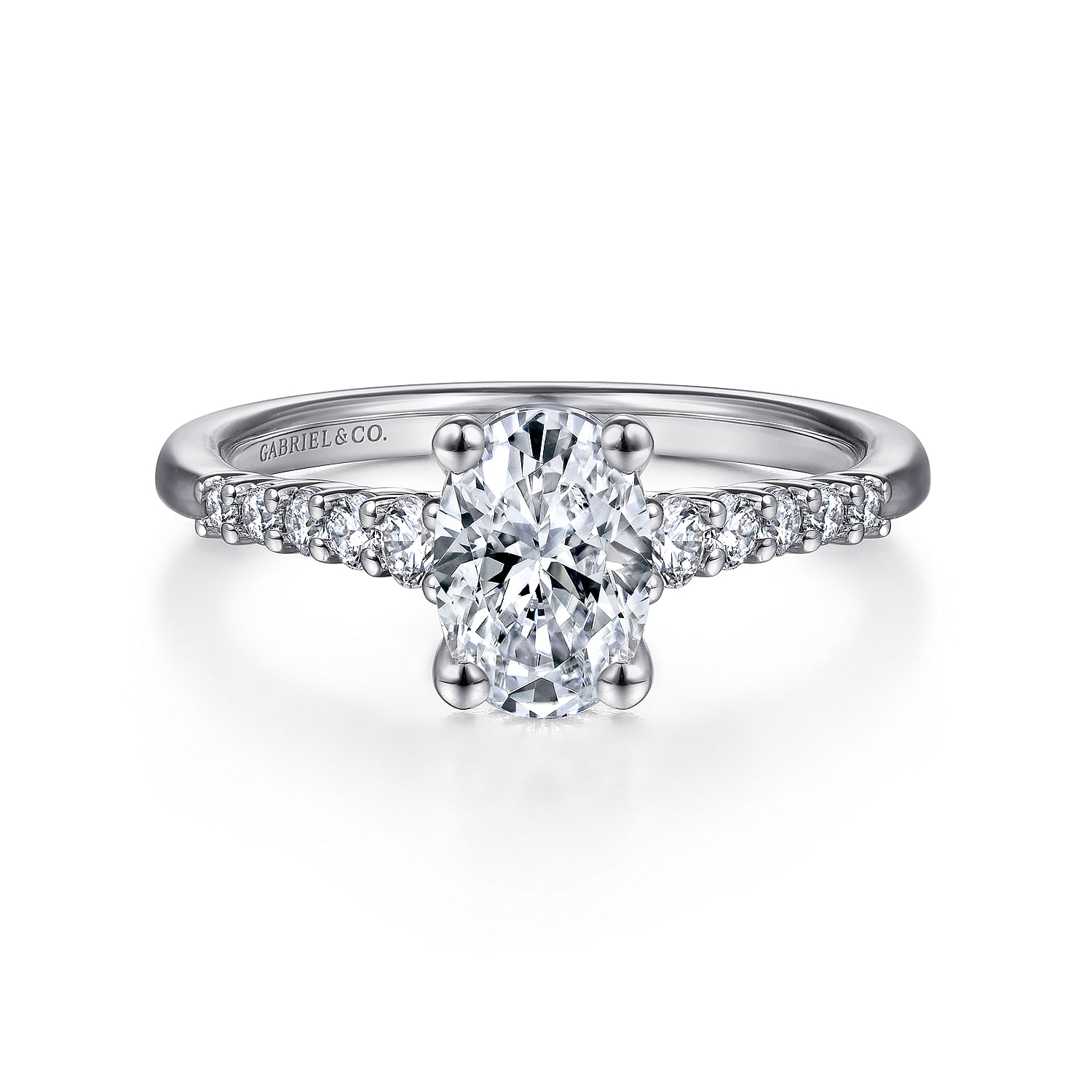 Gabriel - Platinum Oval Diamond Engagement Ring