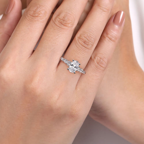 Platinum Oval Diamond Engagement Ring