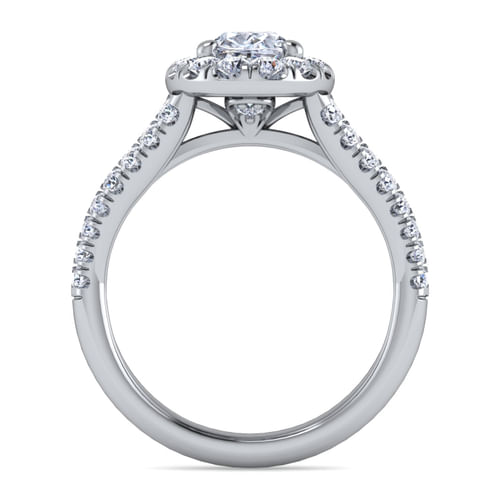Platinum Oval Halo Diamond Engagement Ring