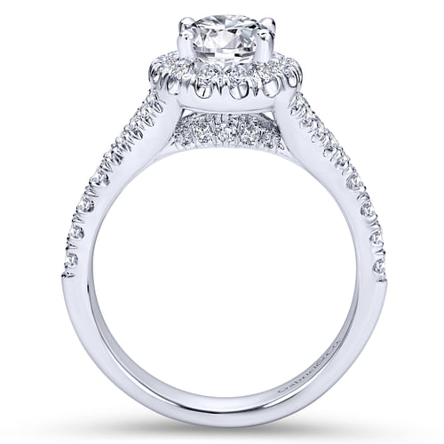 Platinum Oval Halo Diamond Engagement Ring