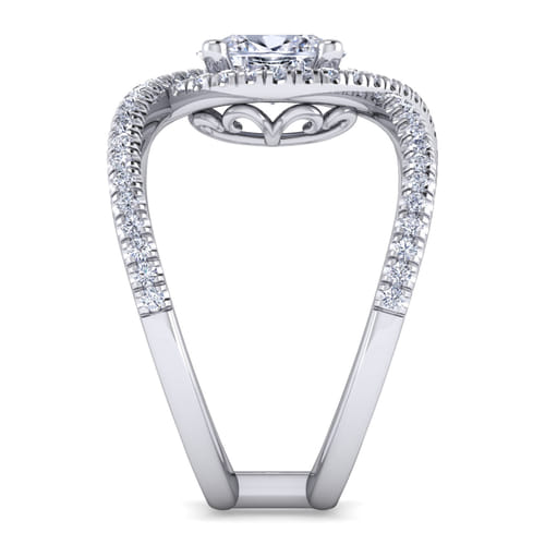 Platinum Oval Halo Diamond Engagement Ring