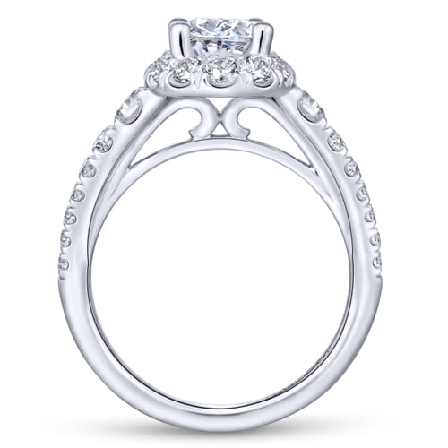 Platinum Oval Halo Diamond Engagement Ring