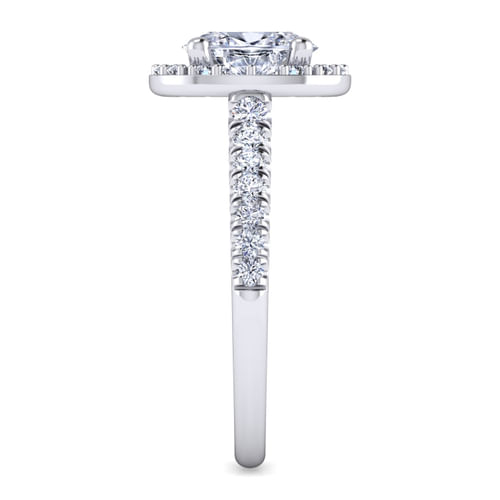 Platinum Oval Halo Diamond Engagement Ring