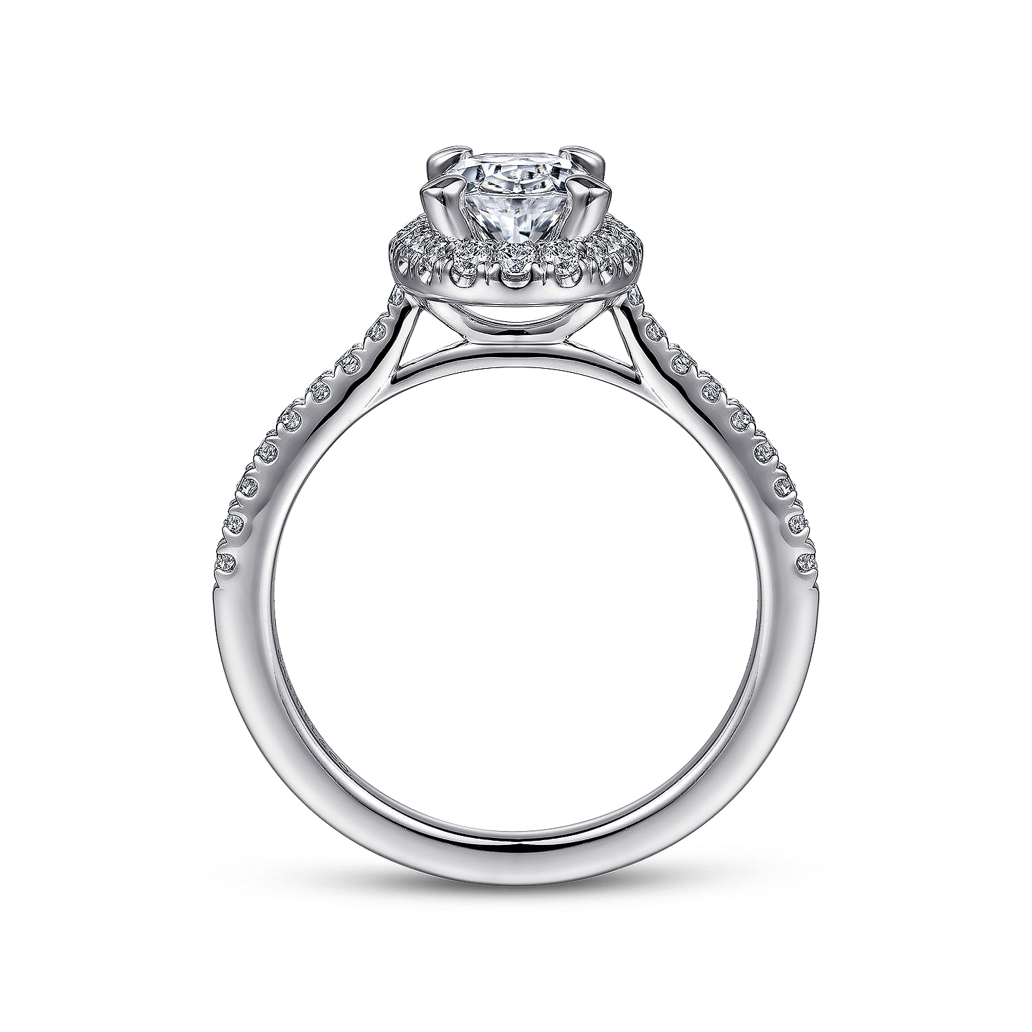 Platinum Oval Halo Diamond Engagement Ring