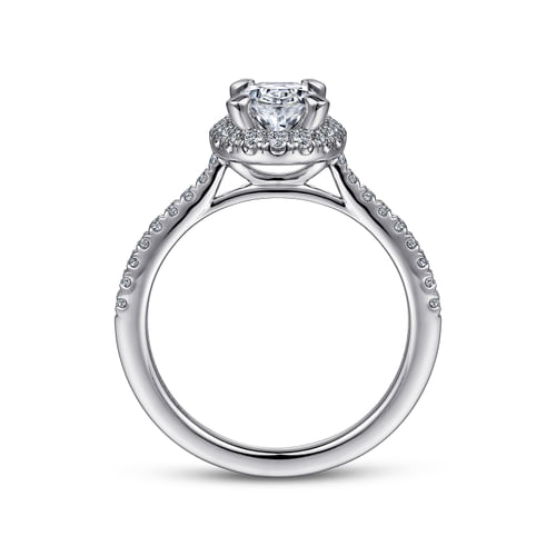 Platinum Oval Halo Diamond Engagement Ring