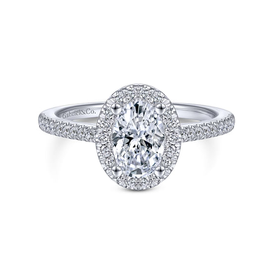 Gabriel - Platinum Oval Halo Diamond Engagement Ring