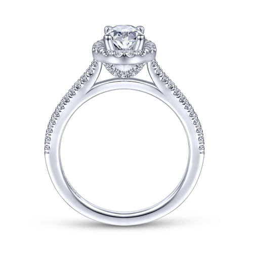 Platinum Oval Halo Diamond Engagement Ring