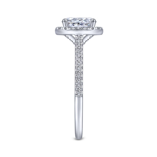 Platinum Oval Halo Diamond Engagement Ring
