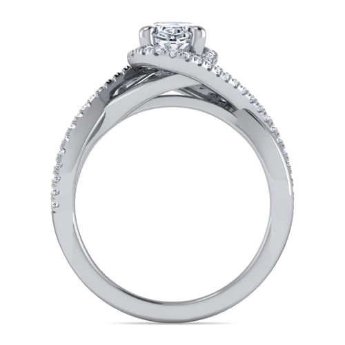 Platinum Oval Halo Diamond Engagement Ring