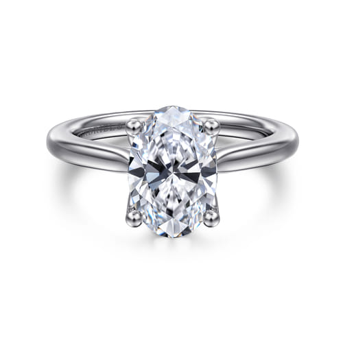 Platinum Oval Lotus Diamond Solitaire Engagement Ring Platinum Oval Lotus Diamond Solitaire Engagement Ring