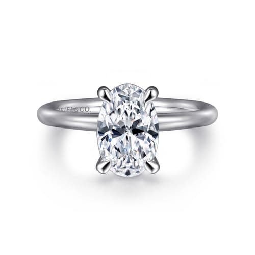 Platinum Oval Solitaire Engagement Ring