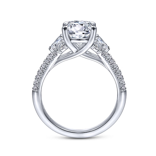 Platinum Oval Three Stone Diamond Engagement Ring