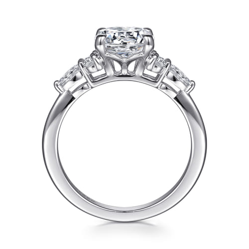 Platinum Pear Shape Diamond Cluster Engagement Ring