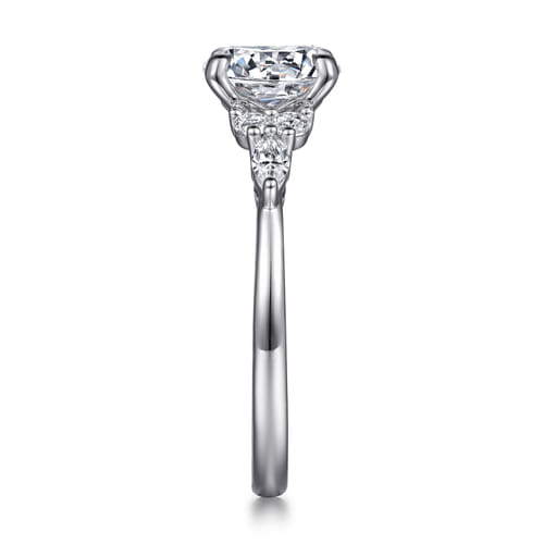 Platinum Pear Shape Diamond Cluster Engagement Ring