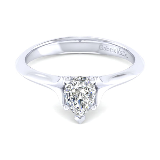 Gabriel - Platinum Pear Shape Diamond Engagement Ring