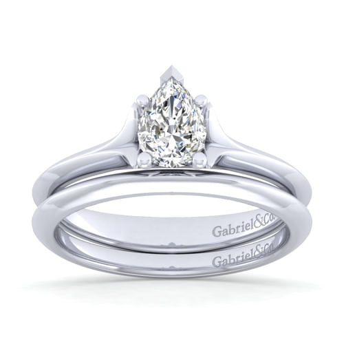 Platinum Pear Shape Diamond Engagement Ring