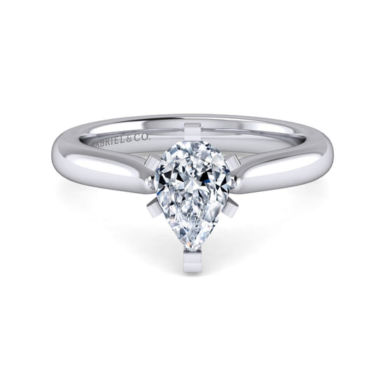 Gabriel - Platinum Pear Shape Diamond Engagement Ring