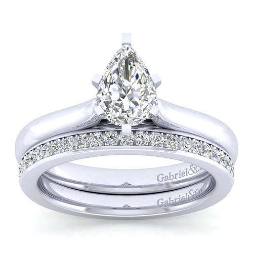 Platinum Pear Shape Diamond Engagement Ring