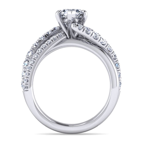 Platinum Pear Shape Free Form Diamond Engagement Ring