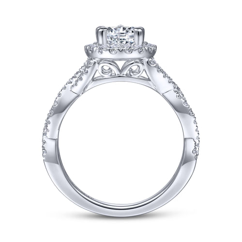 Platinum Pear Shape Halo Diamond Engagement Ring
