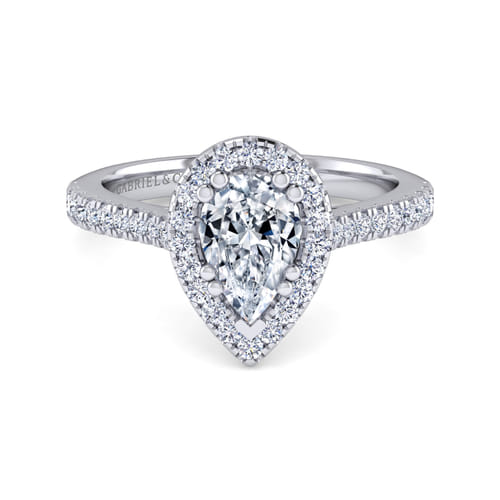 Platinum Pear Shape Halo Diamond Engagement Ring Platinum Pear Shape Halo Diamond Engagement Ring
