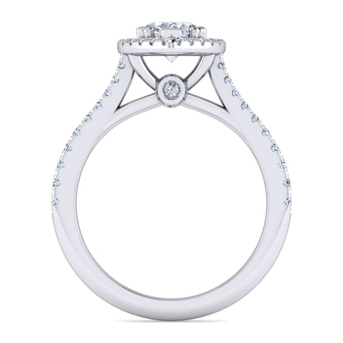 Platinum Pear Shape Halo Diamond Engagement Ring Platinum Pear Shape Halo Diamond Engagement Ring