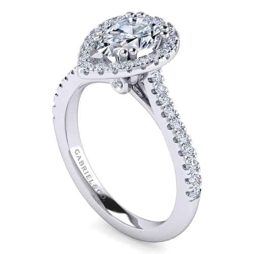 Platinum Pear Shape Halo Diamond Engagement Ring Platinum Pear Shape Halo Diamond Engagement Ring