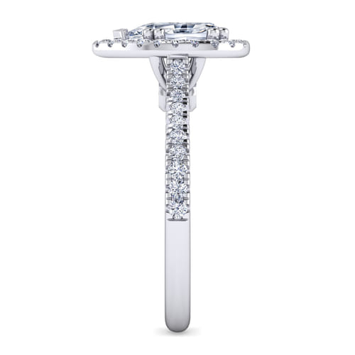 Platinum Pear Shape Halo Diamond Engagement Ring Platinum Pear Shape Halo Diamond Engagement Ring