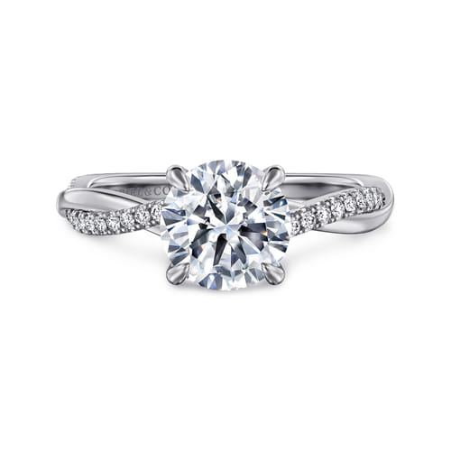 Platinum Pear Shape Twisted Diamond Engagement Ring