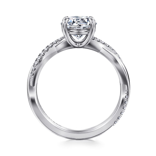 Platinum Pear Shape Twisted Diamond Engagement Ring