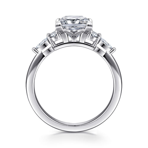Platinum Princess Cut Diamond Cluster Engagement Ring