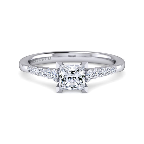 Gabriel - Platinum Princess Cut Diamond Engagement Ring